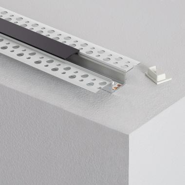 Profilo in Alluminio da Incasso in Cartongesso 1m per Striscia LED