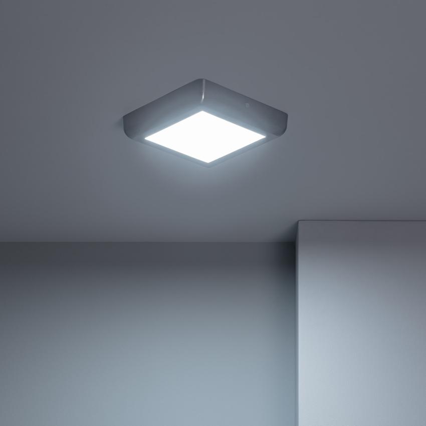 Produkt od Přisazené Stropní Čtvercové 12W LED Svítidlo 180x180 mm Kovový se Stříbrným Designem