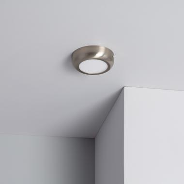 Přisazené Stropní Kruhové 24W LED Svítidlo Ø120 mm Kovový se Stříbrným Designem