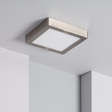 Přisazené Stropní Čtvercové 18W LED Svítidlo 225x225 mm Kovový Silver