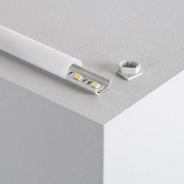 Profilé Aluminium Angle 1m avec Capot Rond pour Rubans LED  jusqu'à 10mm