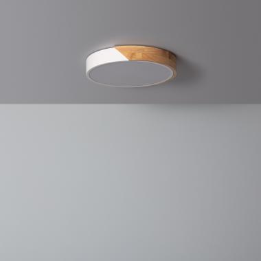 Plafondlamp LED 18 W Rond Hout Ø320mm CCT Selecteerbaar Semi-Dari