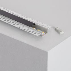 Product 2m Aluminium Recessed in Plaster / Plasterboard for Double LED Strips 
