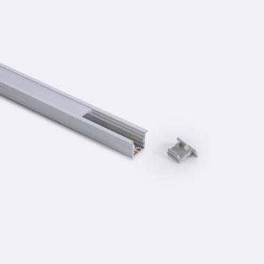 Produit de Profilé Aluminium Étroit Encastrable 2 m avec Capot continu pour Rubans LED jusqu'à 6 mm
