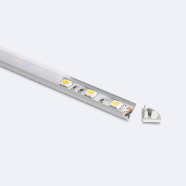 Profilo Aluminio Angolo Copertura Circolare 2m per Strisce LED fino a 5 mm