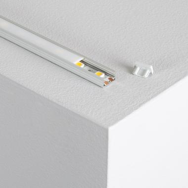 Opbouw Profiel Aluminium 1m met Doorschijnende cover voor LED Strips tot 10 mm