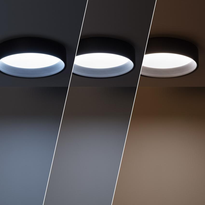 Product van Plafondlamp LED 15W Rond Metaal Ø350 mm  CCT Selecteerbaar Black Design