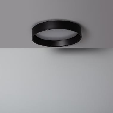 LED-Deckenleuchte 20W Rund Metall CCT Wählbar Ø450 mm Schwarz Design
