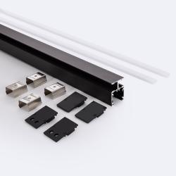 Product 2m Surface Aluminium Double Sided Profile for LED Strips in 10mm in Black 