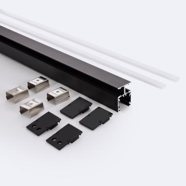 2m Surface Aluminium Double Sided Profile for LED Strips in 10mm in Black