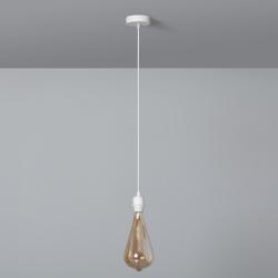 Product Plafondplaat met Fitting voor Hanglamp met Witte Textielkabel 