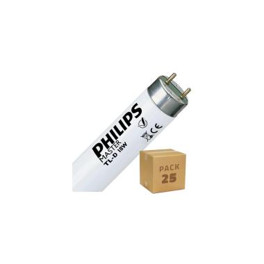 PACK of 18W 60cm T8 PHILIPS Fluorescent Tubes with Double-Sided Power (25 Units) Dimmable