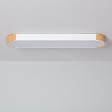 LED Plafondlamp 18W Hout en Metaal 140x650 mm CCT Selecteerbaar Dari Lang