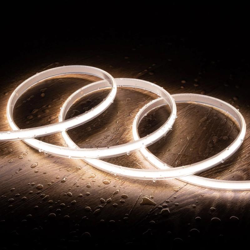 Product van LED Strip Dimbaar 220V COB Zelfregulerend 320 LED/m 720lm/m Breedte 12 mm IP65 te knippen om de 50 cm