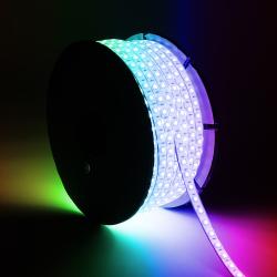 Product Bobina Striscia LED RGB 220V AC SMD5050 Silicone FLEX 50m 60 LED/m IP67 Larghezza 12mm Taglio ad ogni 100 cm 