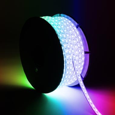 Bobina Striscia LED RGB 220V AC SMD5050 Silicone FLEX 50m 60 LED/m IP67 Larghezza 12mm Taglio ad ogni 100 cm