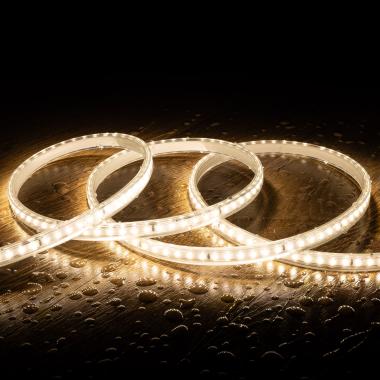 Product LED Strip 220V SMD2835 120LED/m Warm Wit IP65 Breedte 12mm te knippen om de 100cm