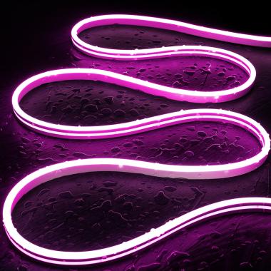 Neon LED Pásek 48V DC 120 LED/m IP65 Střih každých 5 cm Růžová