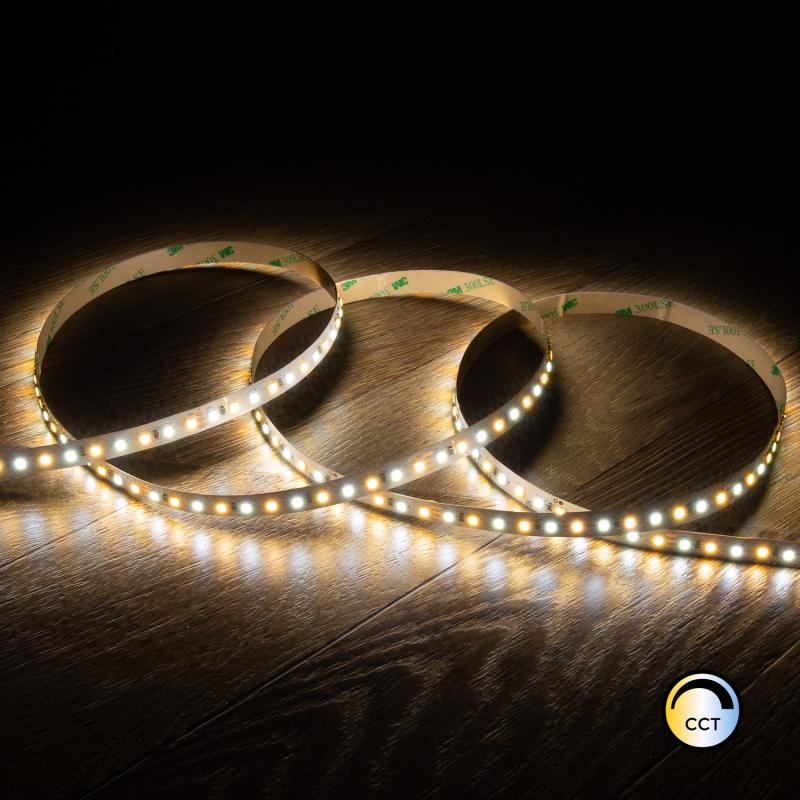 Product van LED Strip CCT  24V DC SMD2835 60LED/m 5m IP20 Breedte 10mm te knippen om de  5cm