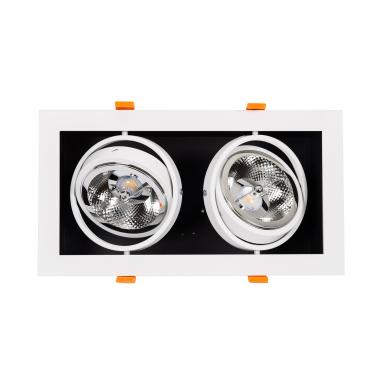 Produkt von LED-Downlight Strahler Doppelt 30W Schwenkbar Kardan Eckig AR111 Schnitt 325x165 mm