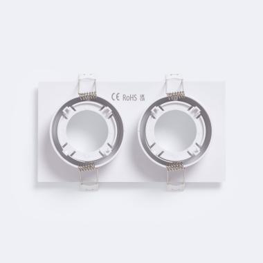 Produkt von Downlight-Ring Eckig Weiß für zwei LED GU10/GU5.3 Glühbirnen Schnitt 73x173 mm