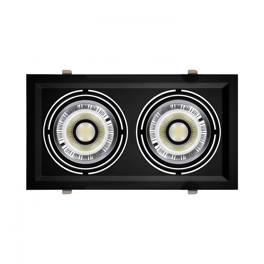 Kippbarer Ring Downlight Quadratisch für drei LED Lampen AR111
