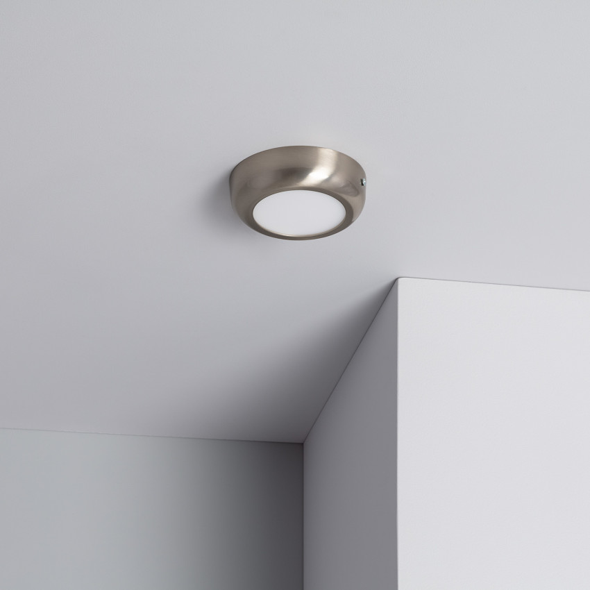 LED-Deckenleuchte 6W Rund Design Silber Ø120 mm