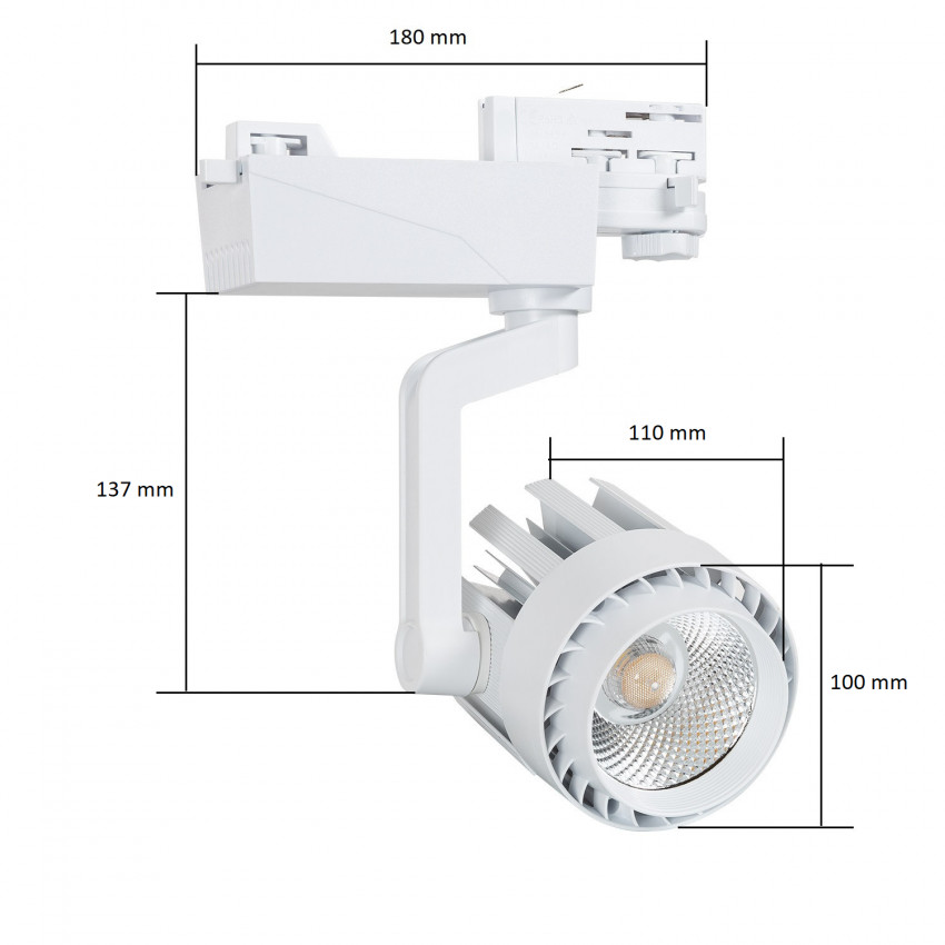 LED Strahler Dora 30W Weiß für 3-Phasen Stromschienen 