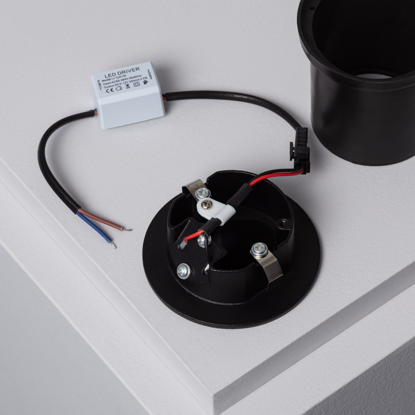 Baliza LED Adam Acabado Negro 1W