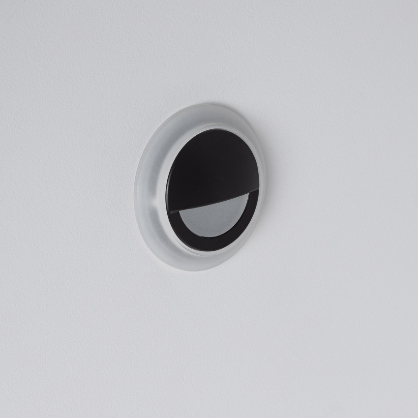 LED-Wandleuchte 3W Rund Aluminium Okkulare Schwarz