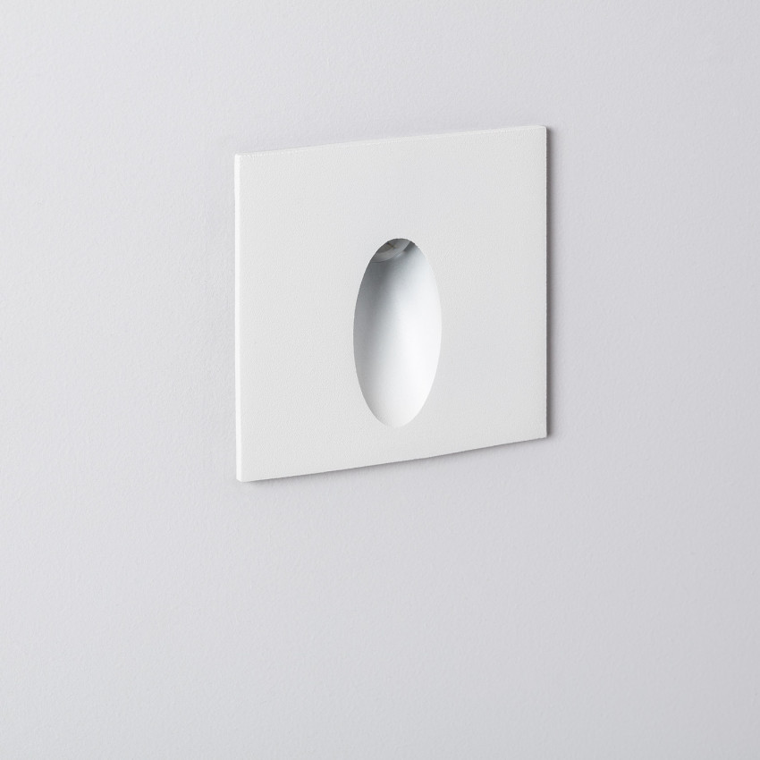 LED-Wandleuchte 3W Quadratisch Aluminium Oval Wabi Weiß
