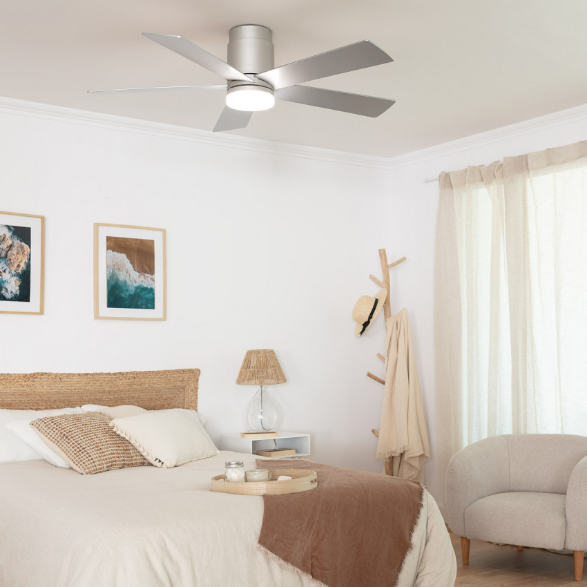 Ventilador de Techo LED Flatiron Blanco 132cm Motor DC