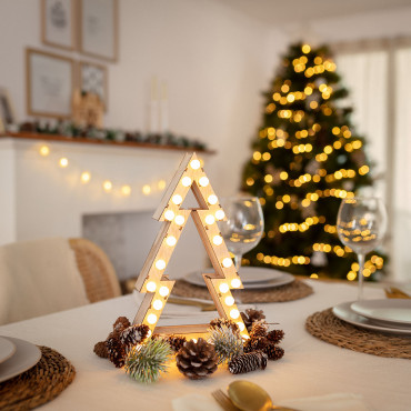 Foto des Produkts: LED-Weihnachtsbaum Holz mit Batterie Gaspar 