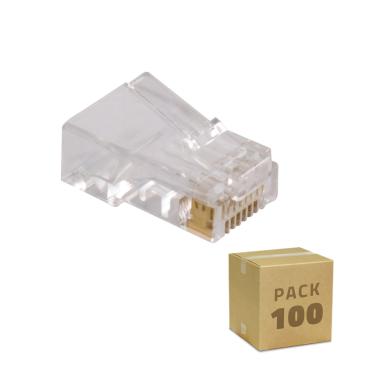 Pack 100 Stück RJ45 Stecker UTP - Transparent