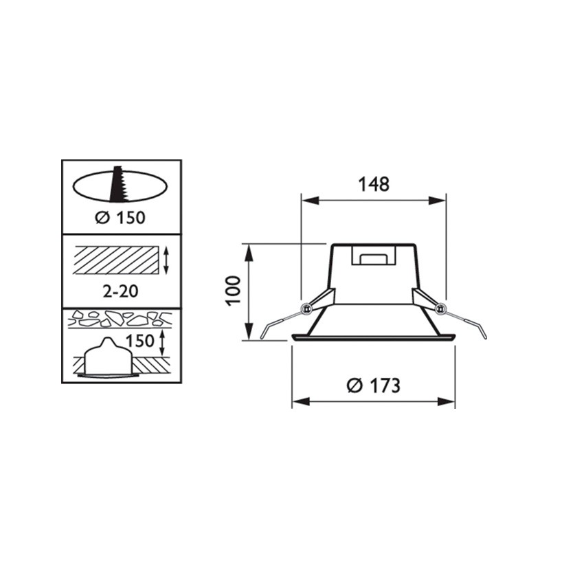 LED Einbaustrahler Downlight Philips Ledinaire 9W DN060B