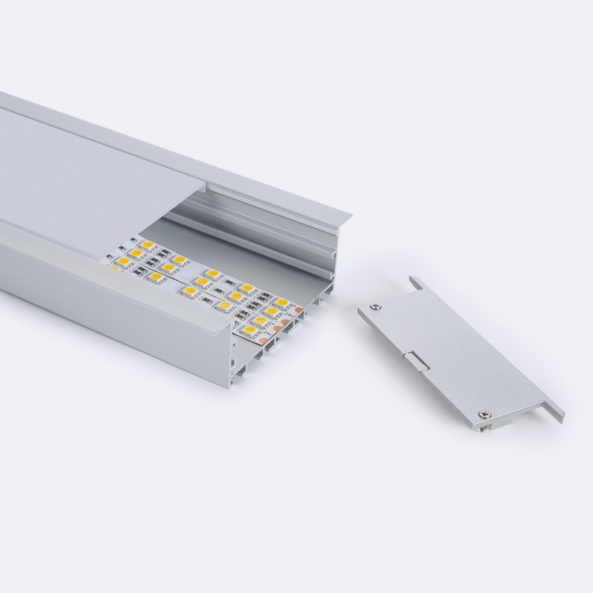 Aluminiumprofil Einbau Gross 2m für LED-Streifen bis 60 mm