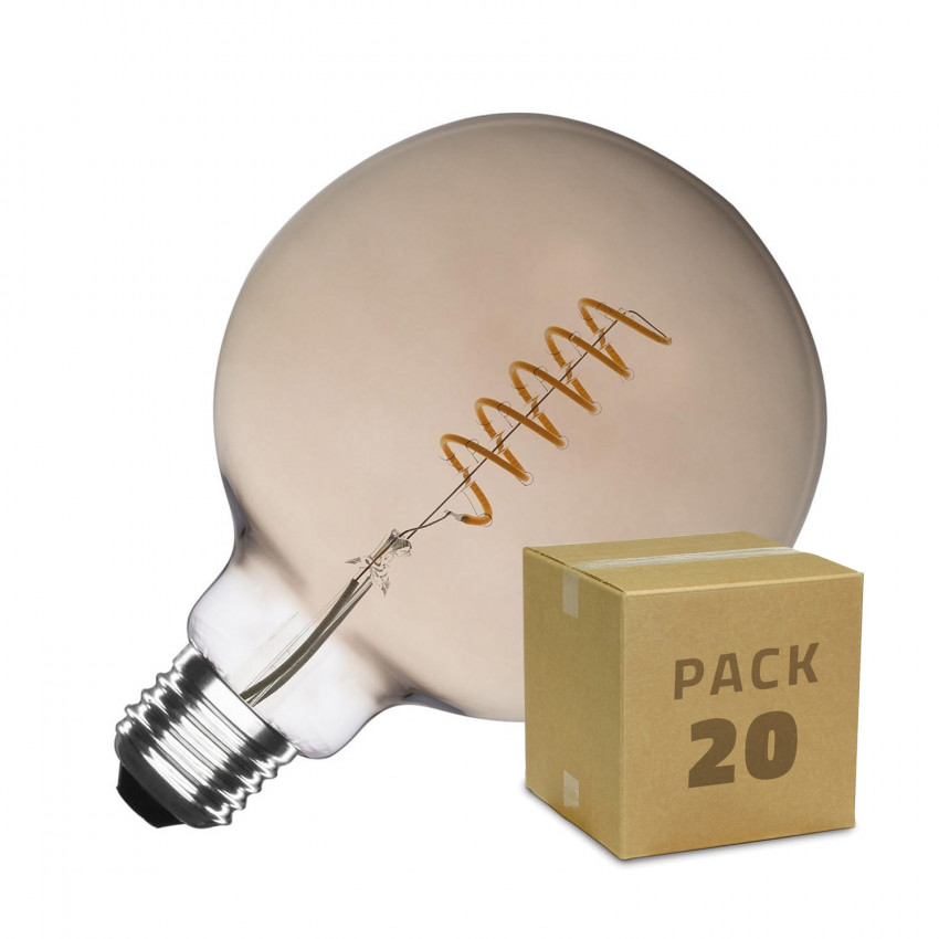 20er Pack LED-Glühbirnen E27 Dimmbar Filament Supreme G125 4W Warmweiß