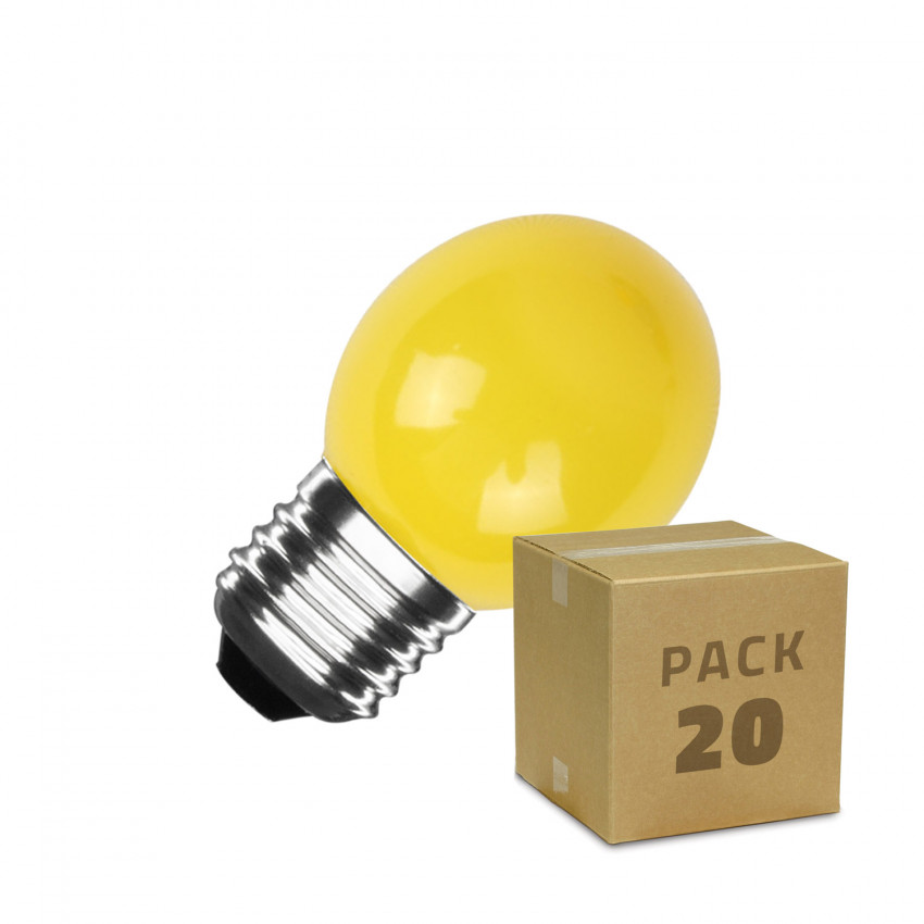 Pack de 20 Bombillas LED E27 G45 3W Monocolor