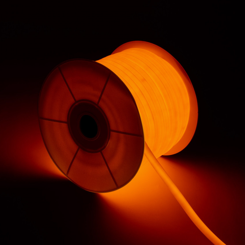 LED-Neonstreifenrolle 220V AC 120 LED/m 50m Rund 360 Orange IP67 nach Mass Schnitt alle 100cm 