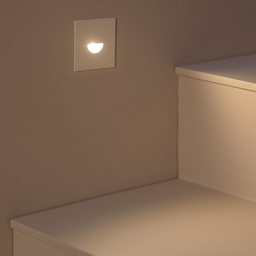 Baliza LED 2W Cuadrado de Aluminio Blanco IP65 Guell