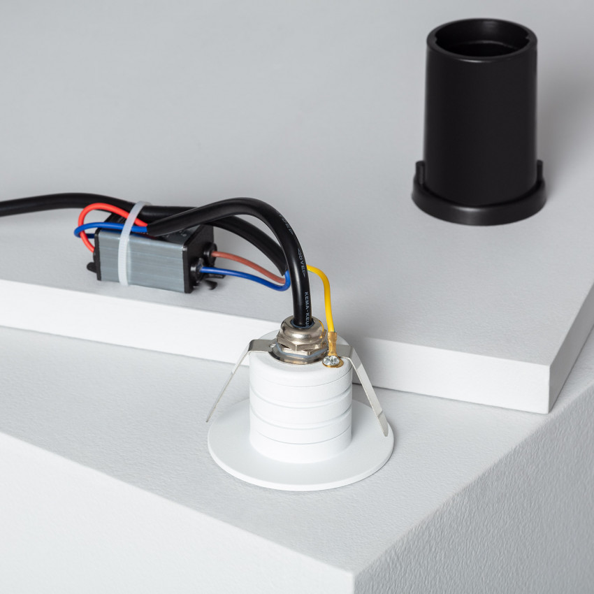 Baliza LED 2W Circular de Aluminio Blanco IP65 Guell