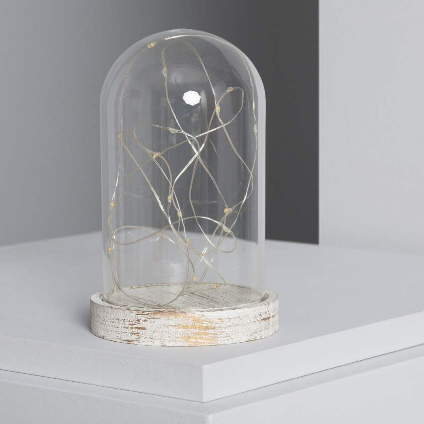 Glaskuppel mit LED-Leuchten und Batterie Bubbla 