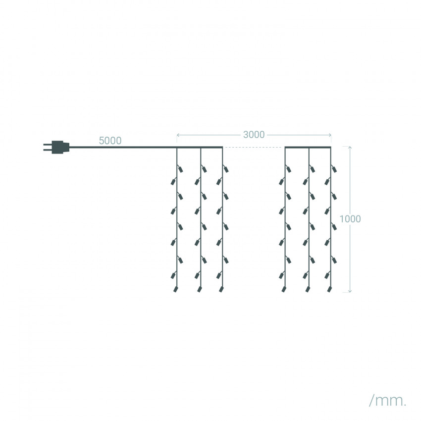 Cortina de Guirnaldas LED 3m Short