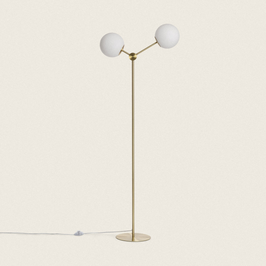 Stehlampe Moonlight Duo aus Metall und Glas