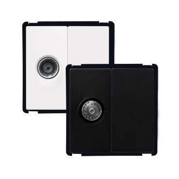 Prise TV + Obturateur Modern Blanc