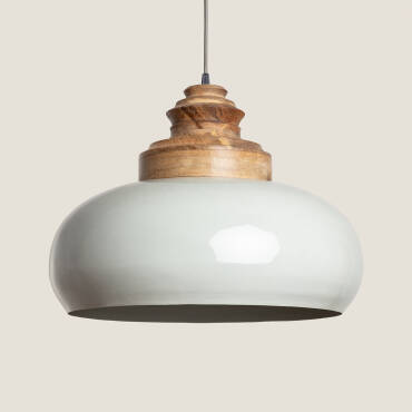 Suspension Bois et Métal Batia Yash Gris