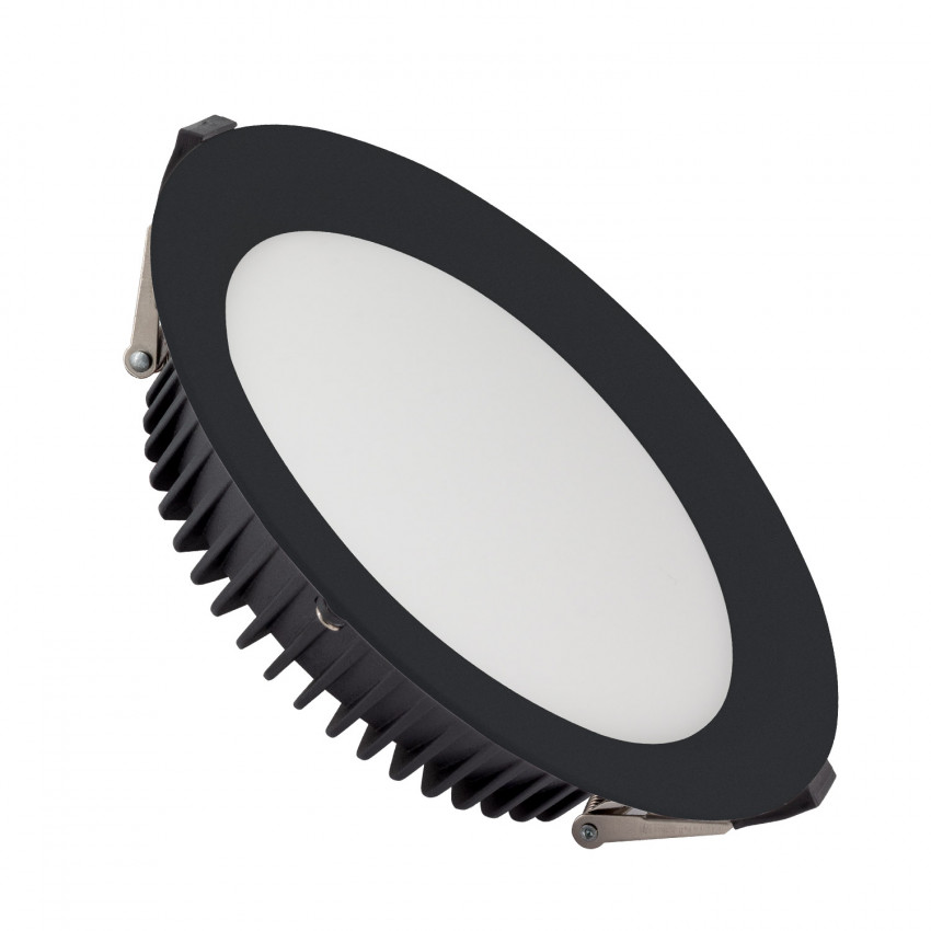 Downlight LED SAMSUNG New Aero Slim 130lm/W 24W LIFUD Noir Coupe Ø 200mm
