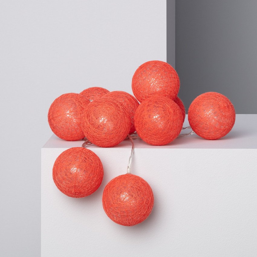 Guirlande LED 10 Boules Red Sugar 1.65m/2.85m