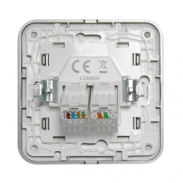 Prise RJ45 Internet+ RJ11 Téléphone Classic Argent