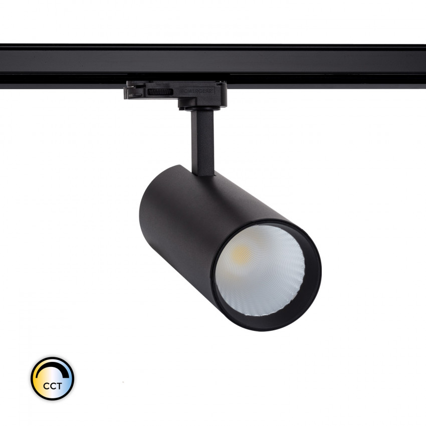 Spot LED New Bertha 30W Noir CCT LIFUD pour Rail Triphasé (3 Allumages) 